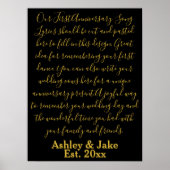 First Dance Song Lyrics Jubileum Gift Pas getrouwd Poster (Voorkant)