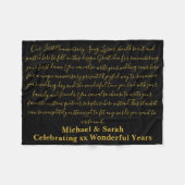 First Dance Song Tekst Jubileum Gift geloften 10th Fleece Deken (Voorkant (Horizontaal))