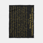 First Dance Song Tekst Jubileum Gift geloften 10th Fleece Deken (Voorkant)