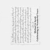 First Dance Song Tekst Jubileum Gift Geloften 1st Fleece Deken (Voorkant)