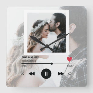 First Dance Song Wedding Jubileum Personalized  Vierkante Klok