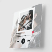 First Dance Song Wedding Jubileum Personalized  Vierkante Klok (Hoek)