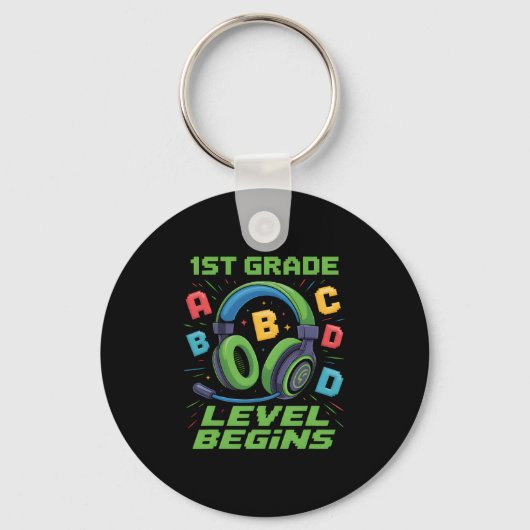 First Day Of 1st Grade Level Begins Shirt Gamer Bo Sleutelhanger (Voorkant)