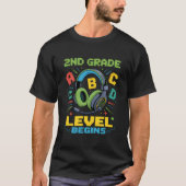 First Day Of 2nd Grade Level Begins Shirt Gamer Bo (Voorkant)