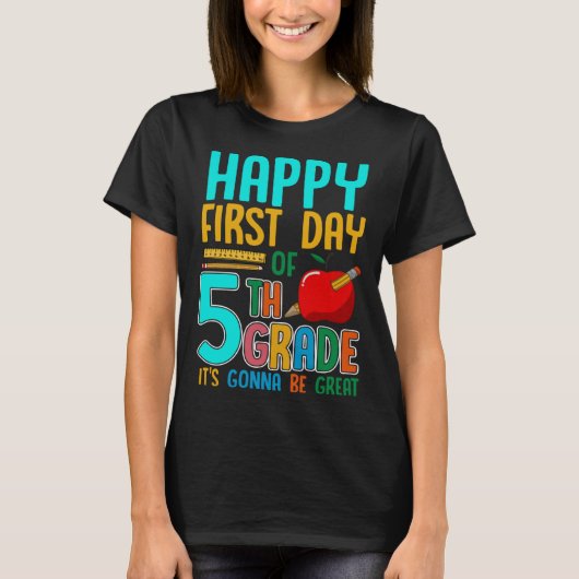 First Day Of 5th Grade Back To School Teacher Kids T-shirt (Voorkant)