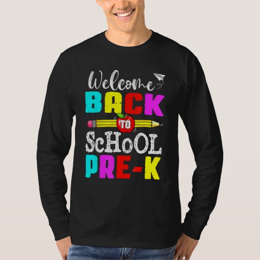 First Day Of Back To School Pre K Student Teacher  T-shirt (Voorkant)