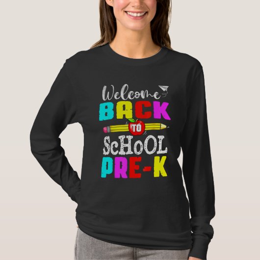First Day Of Back To School Pre K Student Teacher  T-shirt (Voorkant)