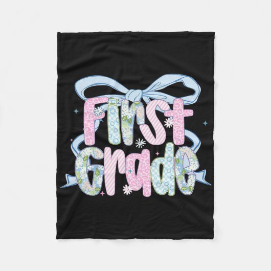 First Day Of First Grade Floral Bundle For Teacher Fleece Deken (Voorkant)