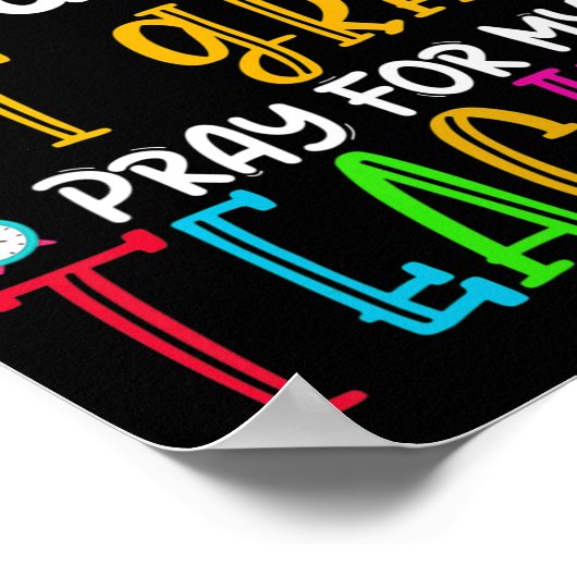 First Day of First Grade Pray For My Teacher Back Poster (Hoek)