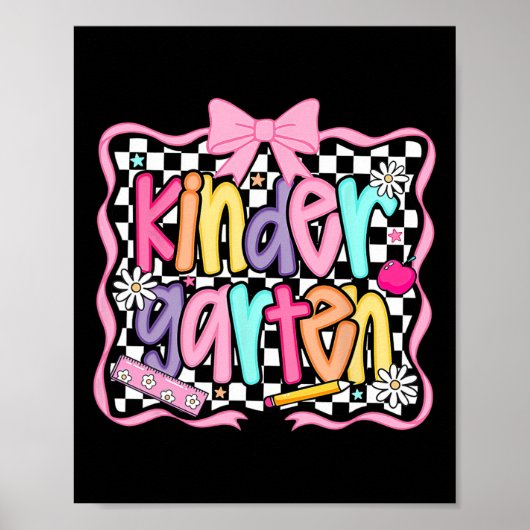 First Day Of Kindergarten Floral Bundle For Teache Poster (Voorkant)