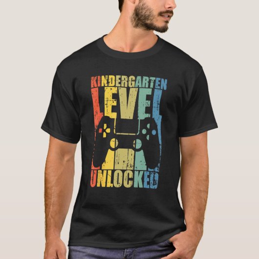 First Day Of Kindergarten Level Unlocked Back To S T-shirt (Voorkant)
