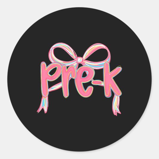 First Day Of Pre-k Floral Bundle For Teacher Ronde Sticker (Voorkant)