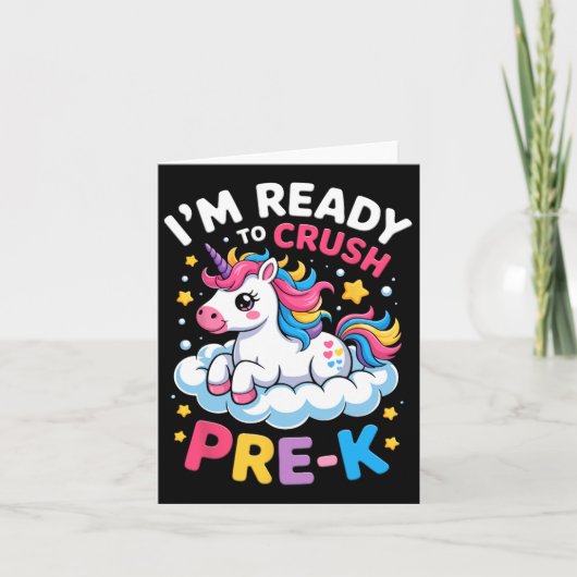 First Day Of Preschool I'm Ready To Crush Pre-k Un Kaart (Voorkant)
