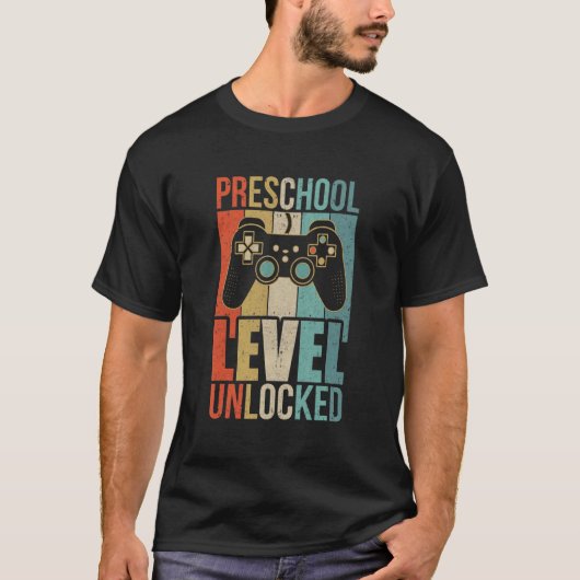 First Day Of Preschool Level Unlocked Back To Scho T-shirt (Voorkant)
