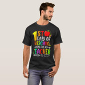 First Day Of Preschool Pray For My Teacher Back To T-shirt (Voorkant volledig)