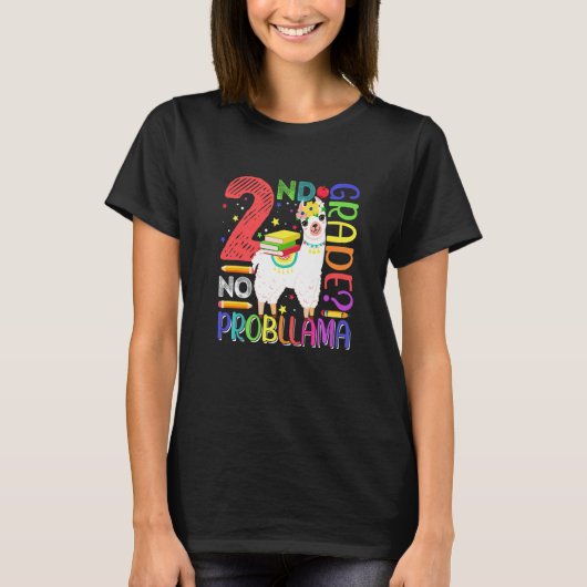 First Day Of School 2nd Grade No Prob Llama Teache T-shirt (Voorkant)