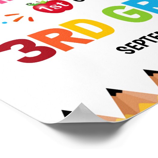 First Day Of School 3rd Grade Poster (Hoek)