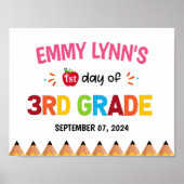 First Day Of School 3rd Grade Poster (Voorkant)