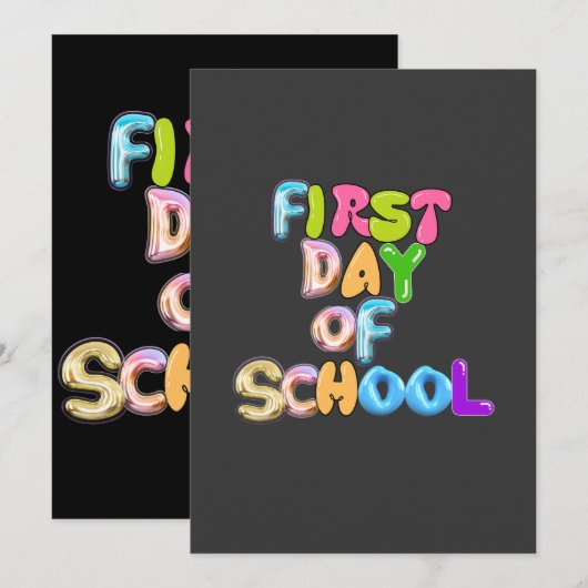 FIRST DAY OF SCHOOL, BACK TO SCHOOL GIFTS KAART (Voorkant / Achterkant)