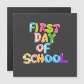 FIRST DAY OF SCHOOL, BACK TO SCHOOL GIFTS MAGNETISCHE UITNODIGING (Voorkant / Achterkant)
