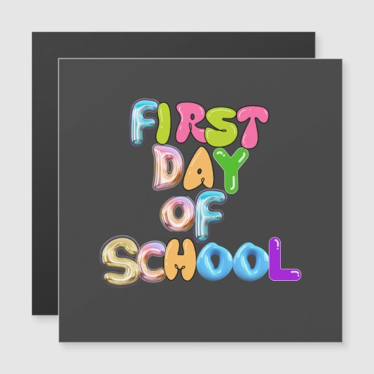 FIRST DAY OF SCHOOL, BACK TO SCHOOL GIFTS MAGNETISCHE UITNODIGING (Voorkant / Achterkant)