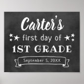 First Day of School Custom Black Chalkboard Sign Poster (Voorkant)