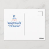 First day of School Cute Dolphin Animal Pun Blue Briefkaart (Achterkant)