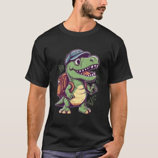 First Day Of School Dino Trex School Enrolt T-shirt (Voorkant)