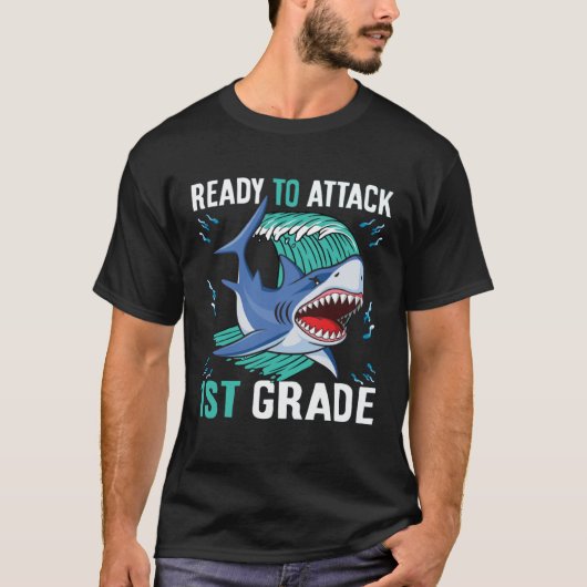 First Day Of School  Kids Ready To Attack 1st Grad T-shirt (Voorkant)