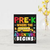 First Day Of School Pre K Teacher Student Kids Kaart (Gele Bloem)