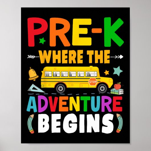 First Day Of School Pre K Teacher Student Kids Poster (Voorkant)