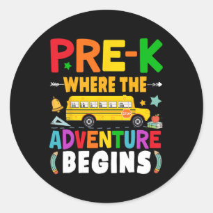 First Day Of School Pre K Teacher Student Kids Ronde Sticker