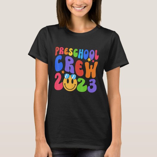 First Day Of School PreSchool Crew 2024 Back To Sc T-shirt (Voorkant)