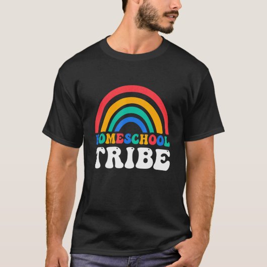 First Day Of School Rainbow Homeschool Tribe Teach T-shirt (Voorkant)