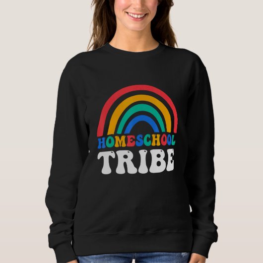 First Day Of School Rainbow Homeschool Tribe Teach Trui (Voorkant)