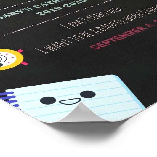 first day of school sign chalkboard school supply poster (Hoek)