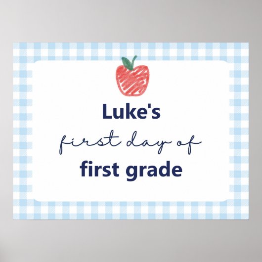 first day of school sign poster (Voorkant)