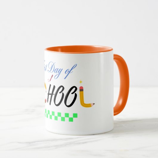 First Day of School T-Shirt – Cute & Fun Back to S Mok (Voorkant rechts)