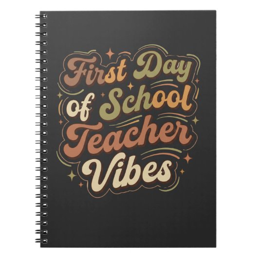 First Day of School Teacher Vibes Back to School  Notitieboek (Voorkant)