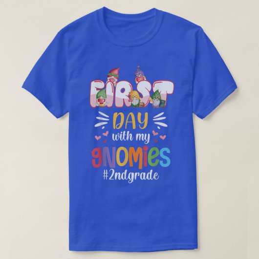 first Day With My Gnomies 2nd graad Back To School T-shirt (Design voorkant)