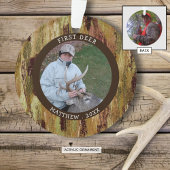 FIRST DEER Hunting Photo Camouflage Personalized Ornament