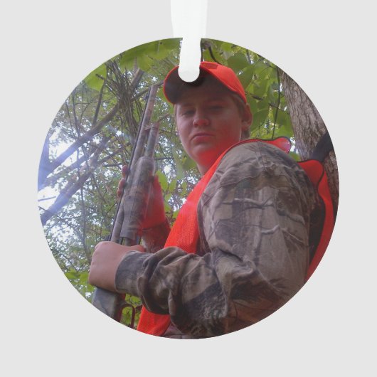 FIRST DEER Hunting Photo Camouflage Personalized Ornament (achterkant)