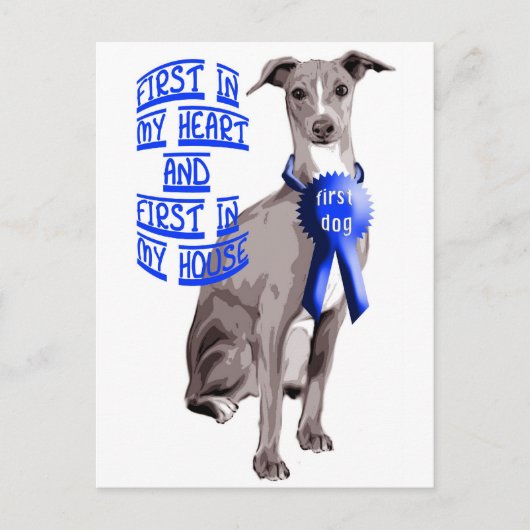 First Dog Italiaanse Greyhound Briefkaart (Voorkant)