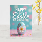 First Easter Polka Dot Egg Card Kaart (Gele Bloem)