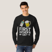 First Father s Day  Beer Baby Bottle Dad Daddy Men T-shirt (Voorkant volledig)
