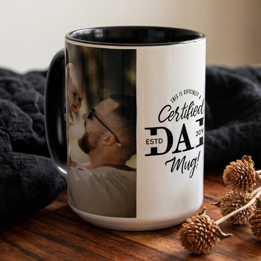 First Father’s Day Certified Dad Mug New Dad Photo Mok