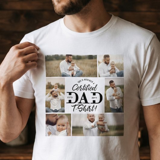 First Father’s Day Certified Dad New Dad Photo Tri-Blend Shirt