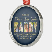 First Father’s Day with Daddy – Custom Photo Gift Metalen Ornament (Links)