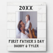 First Father's Day Custom Photo Plaque Fotoplaat (Voorkant)