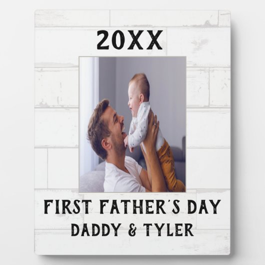 First Father's Day Custom Photo Plaque Fotoplaat (Voorkant)
